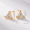S925 Sterling Silver Clear Cubic Zirconia Triangle Stud Earrings IQ7437-1-5