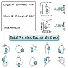   54Pcs 9 Style Alloy Resin Pendants FIND-PH0006-15-2