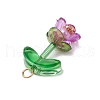 Transparent Acrylic Bead Caps with Tibetan Style Alloy Daisy Spacer Beads and Spray Painted Transparent Glass Beads and ABS Plastic Imitation Pearl Beads Pendants PALLOY-JF03630-5