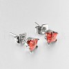 Lady's 304 Stainless Steel Pave Cubic Zirconia Star Ear Studs X-EJEW-L094-8mm-01-2