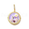 Brass Micro Pave Cubic Zirconia & Enamel Pendants KK-R222-14G-01-1