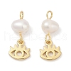 Natural Cultured Freshwater Pearl & Brass Pendants KK-U062-12G-1