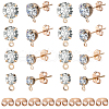 SOFPLATE 160Pcs 4 Size Alloy Crystal Rhinestone Stud Earring Finding ALRI-SP0001-01KCG-1
