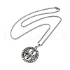 Alloy Sailor's Knot Pandant Necklace with Box Chains NJEW-K245-006-2