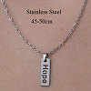 201 Stainless Steel Word Hope Pendant Necklace NJEW-OY001-48-3