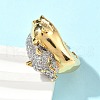 Brass Micro Pave Cubic Zirconia Rings RJEW-D307-04G-C-5