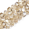 Electroplate Transparent Glass Beads Strands EGLA-N002-29-F03-1