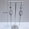 Exaggerated Clear Cubic Zirconia Tassel Dangle Earrings RO8227-1-2