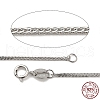 Anti-Tarnish Rhodium Plated 925 Sterling Silver Wheat Chains Necklace for Women STER-I021-03A-P-6
