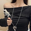 Double Hollow Heart Alloy Pendant Necklaces for Women FS-WG350AD-01-3