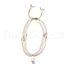 Oval Plastic Pearl Pendant Necklaces for Women NJEW-JN05348-4