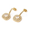 Cubic Zirconia Rectangle Dangle Stud Earrings EJEW-Q769-07G-1