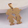 Lover Ion Plating(IP) 304 Stainless Steel Pendants STAS-M245-03G-2