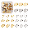 32Pcs 8 Styles 201 Stainless Steel Stud Earring Findings STAS-TA0001-93-9