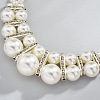 Alloy & Crystal Rhinestone & Plastic Pearl Round Beaded Necklace & Dangle Earring FS-WG9A175-01-3