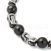 Round 304 Stainless Steel Byzantine Chain Bracelets for Men BJEW-B093-06BP-2