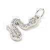 Rack Plating Brass Micro Pave Clear Cubic Zirconia Pendants KK-B093-02F-P-2