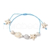 Starfish & Turtle Synthetic Turquoise(Dyed & Heated)  and Magnesite Braided Bead Bracelets BJEW-JB09818-02-1