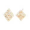 Brass Micro Pave Clear Cubic Zirconia Stud Earring Findings KK-T062-244G-1