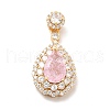 Brass Micro Pave Clear Cubic Zirconia Pendants KK-I695-002G-02-1
