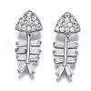 Brass Micro Pave Clear Cubic Zirconia Pendants ZIRC-S069-003P-1