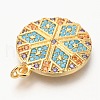 Brass Micro Pave Colorful Cubic Zirconia Pendants ZIRC-J024-09G-3