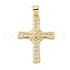 Brass Micro Pave Cubic Zirconia Pendants KK-P293-21A-G-1