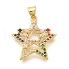 Rack Plating Brass Micro Pave Cubic Zirconia Pendants KK-L226-015G-1