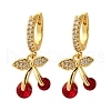 Brass Micro Pave Cubic Zirconia Hoop Earrings EJEW-D322-11G-02-4