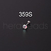 316L Surgical Stainless Steel Clear AB Cubic Zirconia Flat Round Cartilage Earrings WGE6C84-10-1