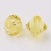 Faceted Bicone Transparent Acrylic Beads DBB6mm-90-2