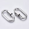Tarnish Resistant 304 Stainless Steel Screw Carabiner Lock Charms STAS-N087-25B-01-3