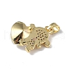 Real 18K Gold Plated Rack Plating Brass Micro Pave Clear Cubic Zirconia Pendants KK-C015-23G-01-3