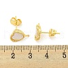 Brass with Shell Stud Earring Findings KK-G490-04G-3