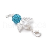 Angel Pave Disco Ball Pendant Decorations HJEW-JM03066-02-5