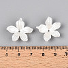5-Petal ABS Plastic Imitation Pearl Acrylic Bead Caps OACR-ZX006-13-3