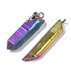 Vacuum Plating Natural Quartz Crystal Pendants G-R461-07B-2