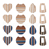 Beadthoven 16Pcs 8 Style Resin & Wood Pendants RESI-BT0001-20-2