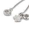 Rack Plating Paw Print Alloy Black Enamel European Safety Chains FIND-C055-05P-01-2