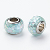 304 Stainless Steel Resin European Beads RPDL-P002-A10-1