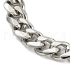 201 Stainless Steel Curb Chain Bracelets with Lobster Claw Clasps for Men BJEW-P316-01B-P-4