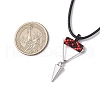 Cylinder Seed Beaded Evil Eye & Alloy Pyramid Cone Pendant Necklaces NJEW-MZ00105-3