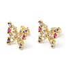 Colorful Cubic Zirconia Butterfly Stud Earrings KK-M246-11G-1