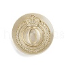Golden Tone Crown Initial Wax Seal Brass Stamp Heads AJEW-A065-01O-1