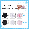 Gorgecraft 30Pcs 3 Styles 3D Rose Flower Polyester Computerized Embroidered Ornament Accessories FIND-GF0006-03B-2