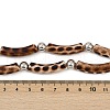 Plastic & Resin Leopard Skin Print Curved Tube Double Layer Necklaces for Women NJEW-Q038-01A-6
