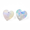 Cellulose Acetate(Resin) Heart Stud Earrings with 316 Stainless Steel Pins for Women EJEW-N050-02-2