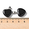 Natural Black Agate Pendants X-G-I311-A16-01-3