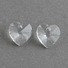 Transparent Glass Heart Pendants EGLA-R082-07-1