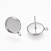 Non-Tarnish 304 Stainless Steel Stud Earring Settings STAS-L195-01A-2